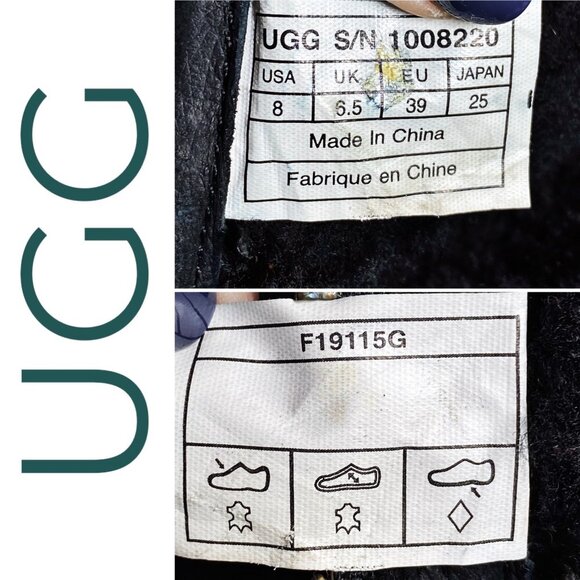 NWOB UGG BLAYRE II BLACK LEATHER SHORT BOOT SHEARLING GRUNGE GOTH PREPPY WOMEN 8 - Picture 8 of 13